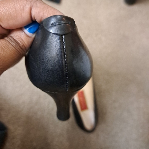 Cole Haan Black Leather Pointed Toe Slip-On Heels Shoes NWT - Picture 5 of 8